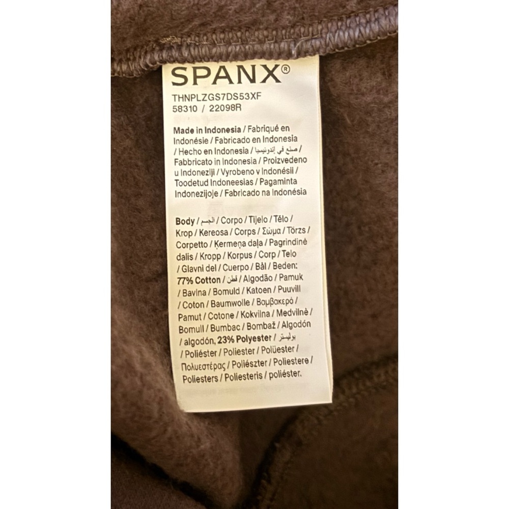 SPANX BoostUp Cotton Fleece Full
Zip Hoodie in Dark Cacao Size 2X Tall ~ NWOT - Picture 10 of 11